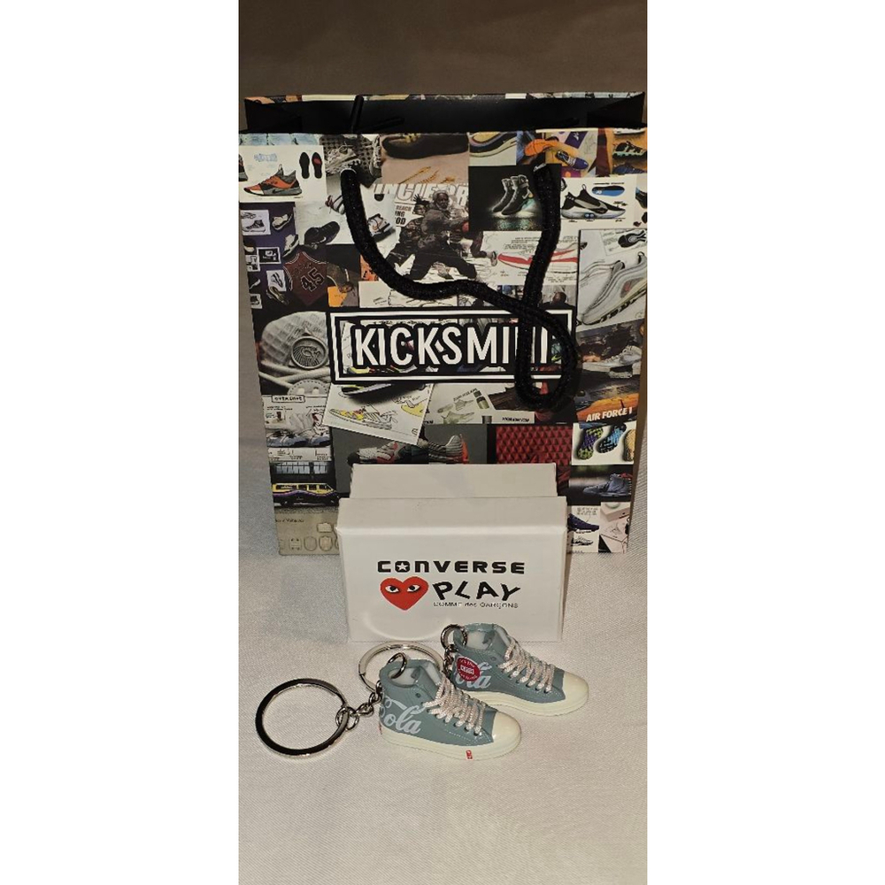 Unisex Gray and White Keychain Set with Boc and Bag One Size - Picture 2 of 7